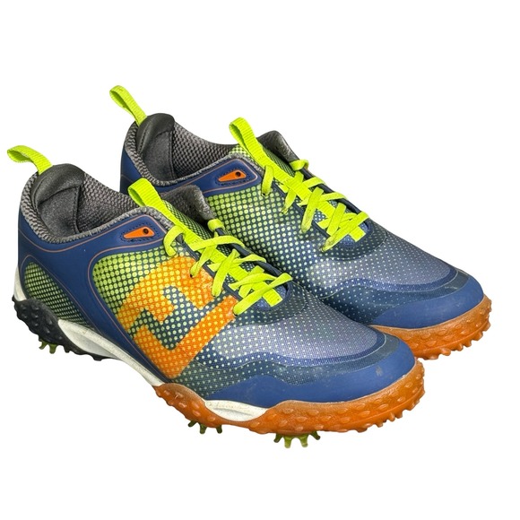 FootJoy FJ FreeStyle Golf Shoes Mens 10.5 M‎ Blue Orange Lime Green Spikes main image 6